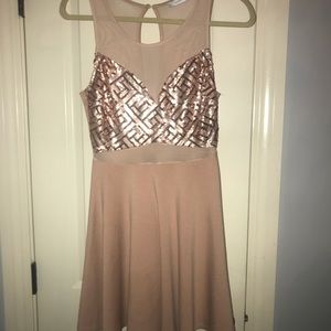 LUSH blush & rose gold sequin dress